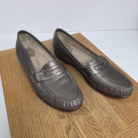 SAS Tripad Comfort Shoes Womens Size 9.5 S Bronze Metallic Loafers Penny Flats - Picture 1 of 8